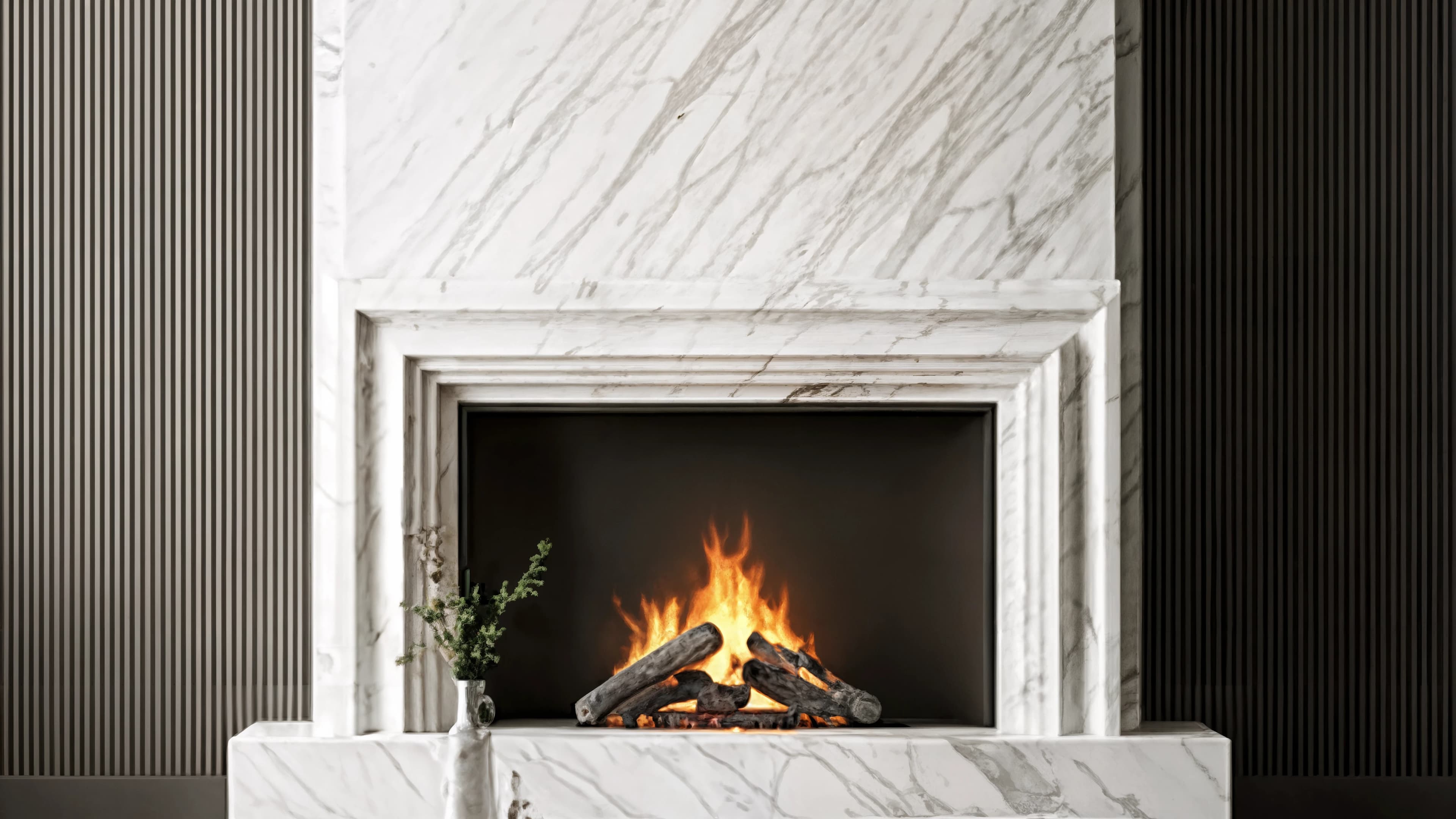 Декоративный камин из натурального камня